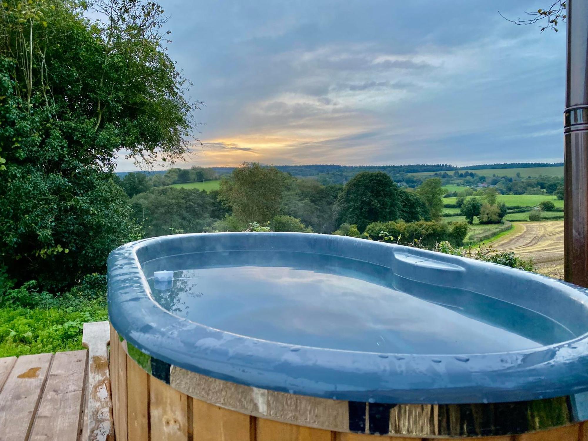 Romantic Nature Retreat, Luxury Glamping & Stargazing Views - Dragonfly Shepherd Hut Yarpole Exterior foto