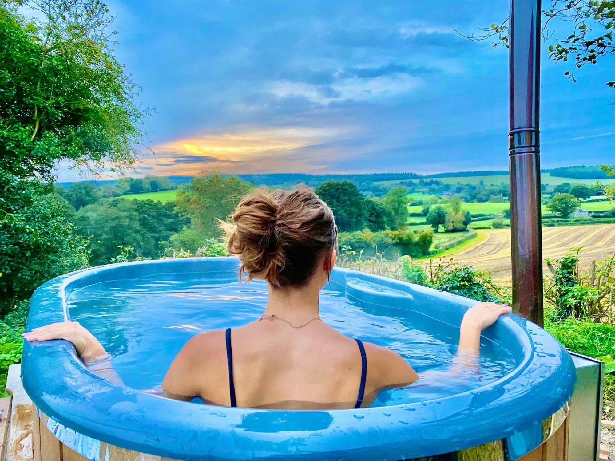 Romantic Nature Retreat, Luxury Glamping & Stargazing Views - Dragonfly Shepherd Hut Yarpole Exterior foto